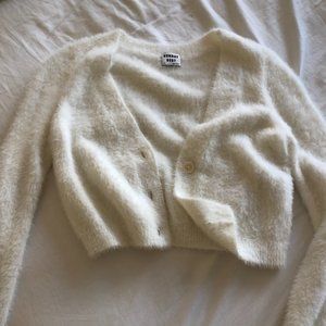 Aritzia White Cropped Cardigan